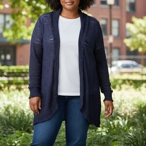 Exclusively Misook Ruffle Open Front Cardigan Sweater Whimsigoth Grunge‎ Size 3X